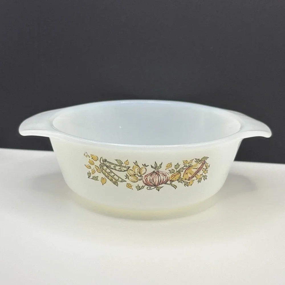 Anchor Hocking Fire King Onion Peas Veggie Mushroom Mini Casserole Dish Bowl